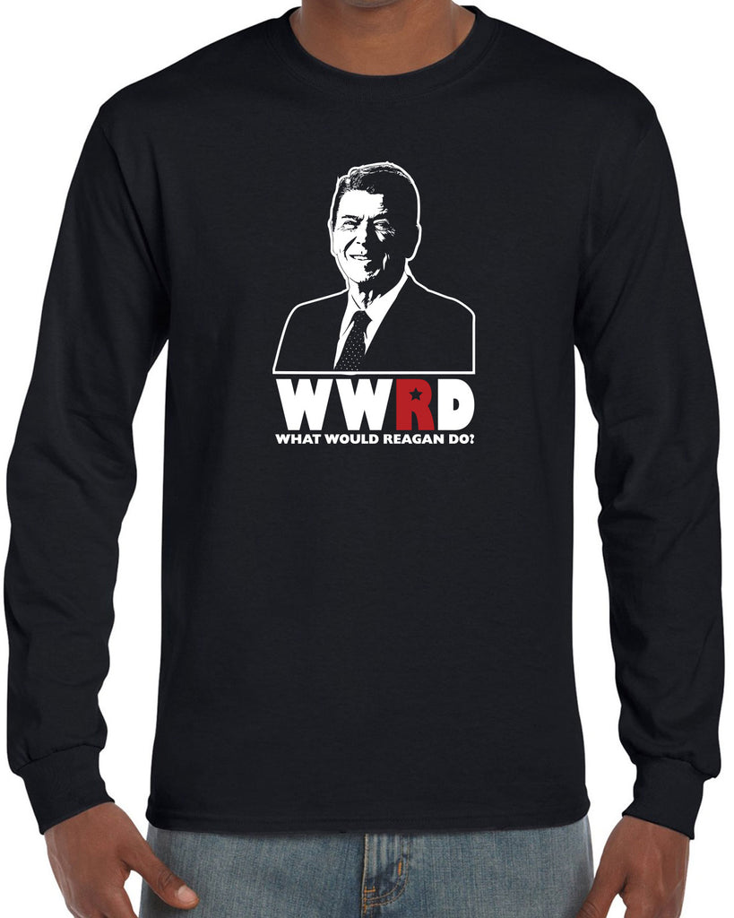 What Would Reagan Do? Bush 1984 Long Sleeve Shirt election campaign rally president 80s party costume vintage retro