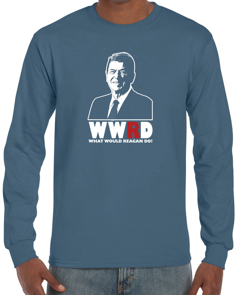 What Would Reagan Do? Bush 1984 Long Sleeve Shirt election campaign rally president 80s party costume vintage retro