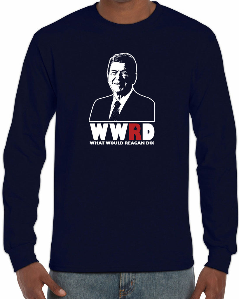 What Would Reagan Do? Bush 1984 Long Sleeve Shirt election campaign rally president 80s party costume vintage retro