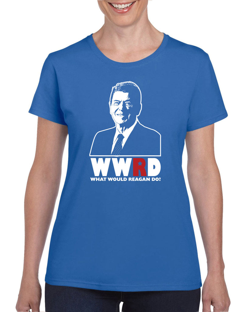 What Would Reagan Do? Bush 1984 Womens T-Shirt election campaign rally president 80s party costume vintage retro