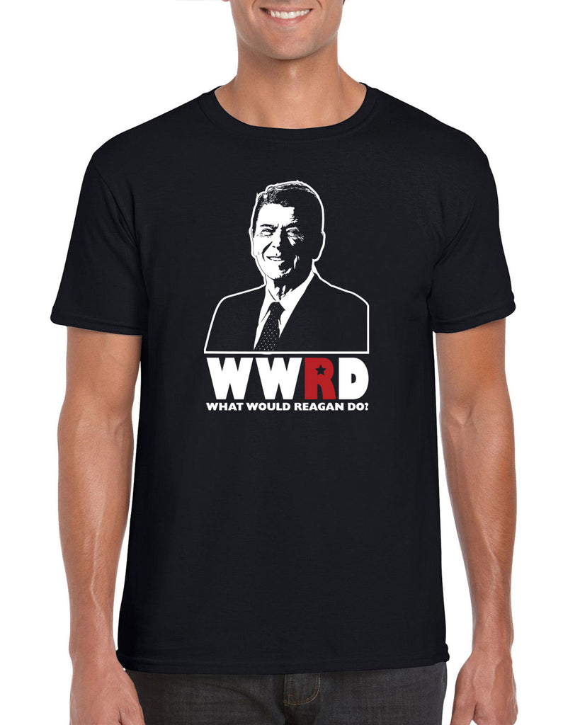 What Would Reagan Do? Bush 1984 Mens T-Shirt election campaign rally president 80s party costume vintage retro