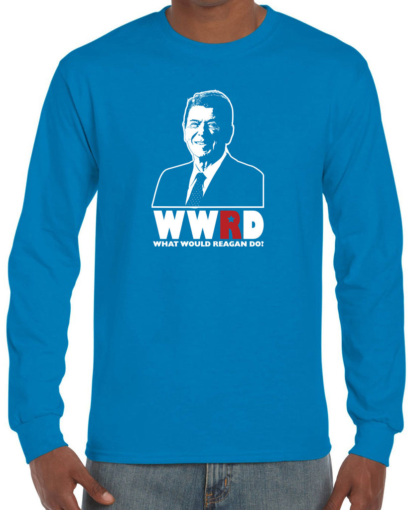 What Would Reagan Do? Bush 1984 Long Sleeve Shirt election campaign rally president 80s party costume vintage retro