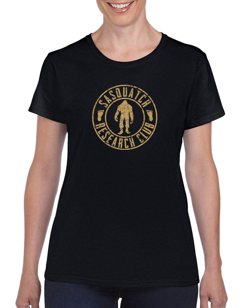 Sasquatch Research Club Womens T-Shirt Yeti Bigfoot Squatching Gone Squatchin Squatch College Party Vintage