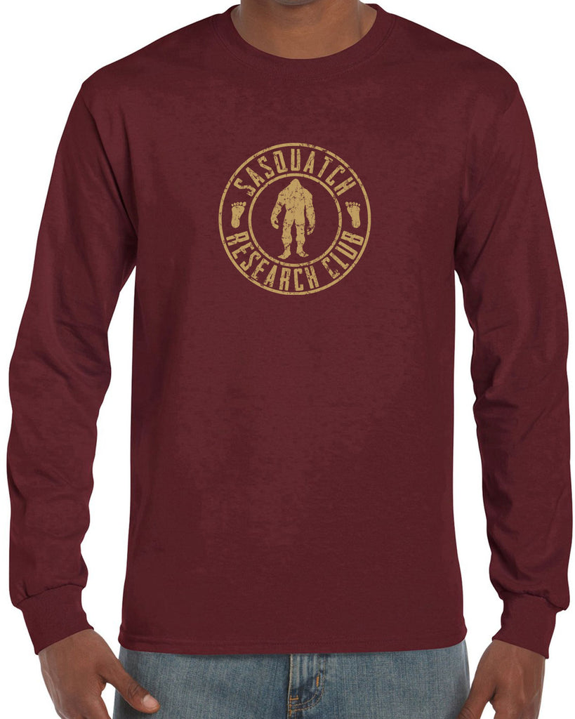 Sasquatch Research Club Long Sleeve Shirt Yeti Bigfoot Squatching Gone Squatchin Squatch College Party Vintage