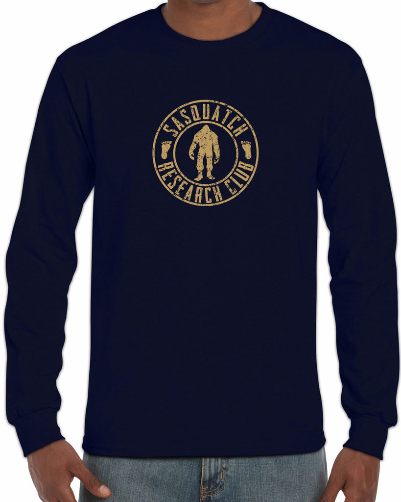 Sasquatch Research Club Long Sleeve Shirt Yeti Bigfoot Squatching Gone Squatchin Squatch College Party Vintage