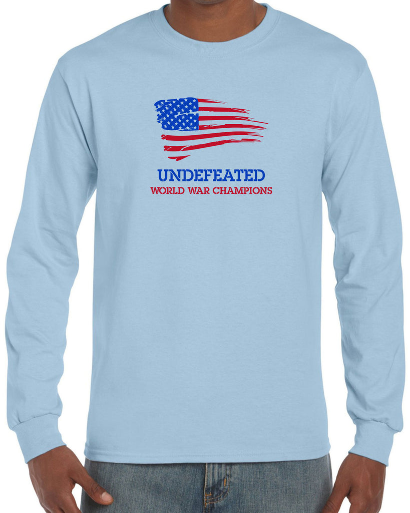 Undefeated World War Champions Long Sleeve Shirt Army Military Marines Back to Back Navy America USA Vintage Retro