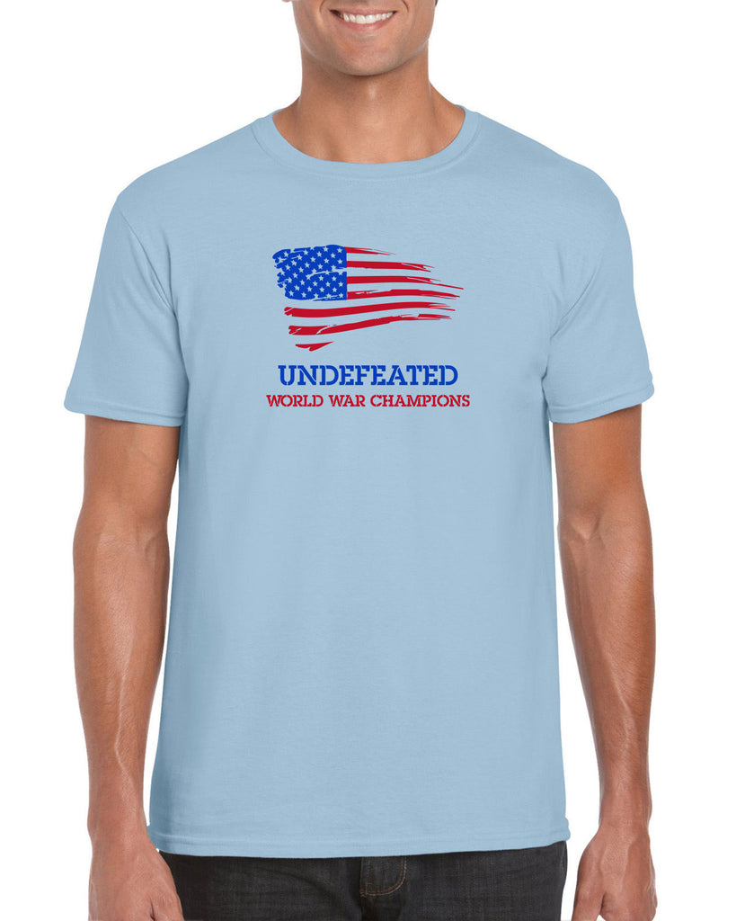 Undefeated World War Champions Mens T-Shirt Army Military Marines Back to Back Navy America USA Vintage Retro