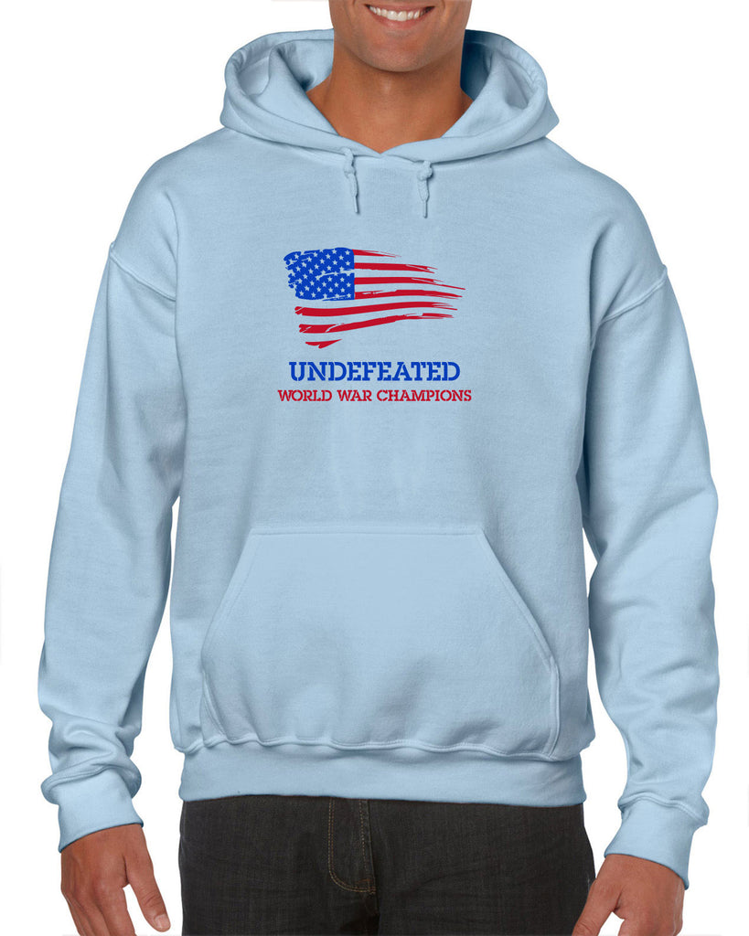 Undefeated World War Champions Hooded Sweatshirt Hoodie Army Military Marines Back to Back Navy America USA Vintage Retro
