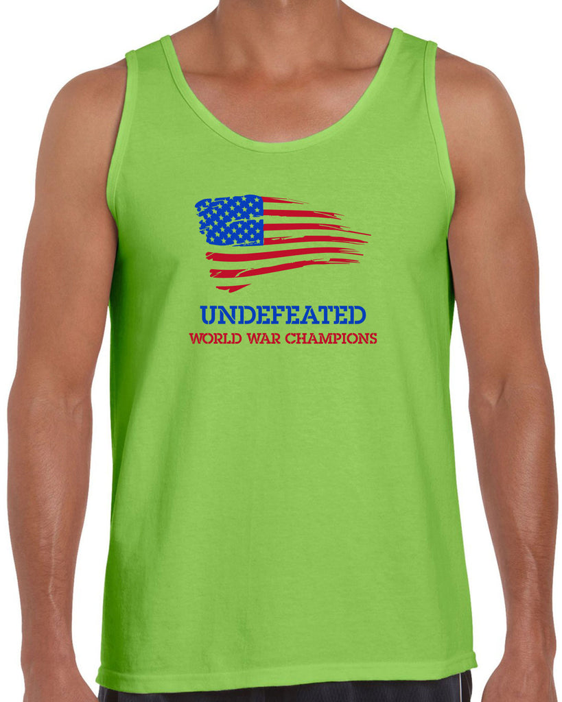 Undefeated World War Champions Tank Top Army Military Marines Back to Back Navy America USA Vintage Retro
