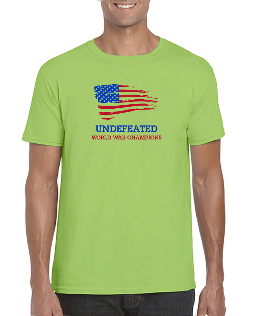 Undefeated World War Champions Mens T-Shirt Army Military Marines Back to Back Navy America USA Vintage Retro