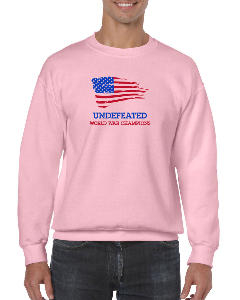 Undefeated World War Champions Crew Sweatshirt Army Military Marines Back to Back Navy America USA Vintage Retro