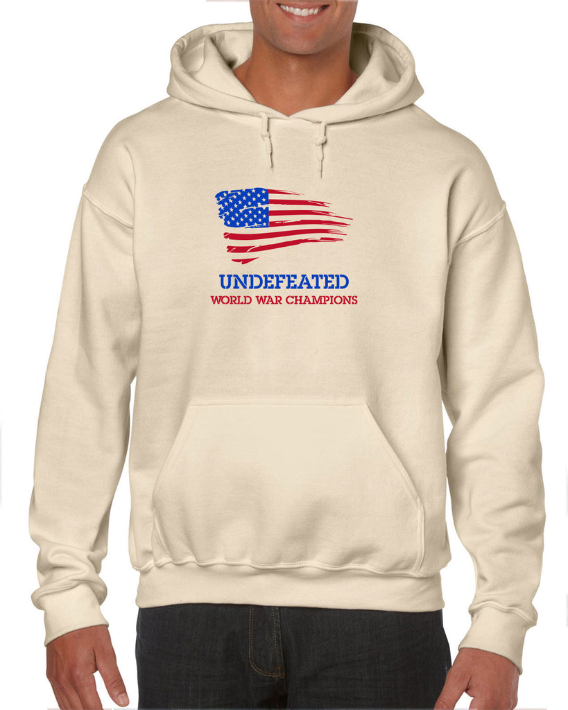Undefeated World War Champions Hooded Sweatshirt Hoodie Army Military Marines Back to Back Navy America USA Vintage Retro