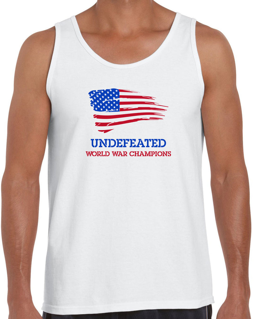 Undefeated World War Champions Tank Top Army Military Marines Back to Back Navy America USA Vintage Retro