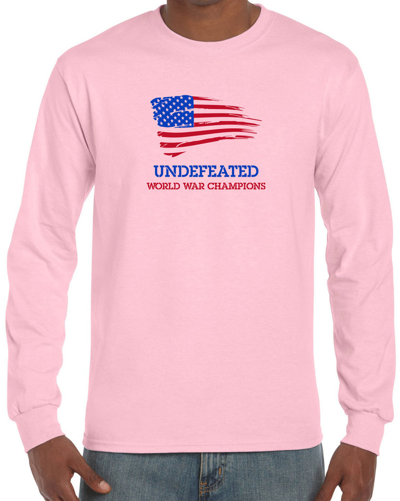 Undefeated World War Champions Long Sleeve Shirt Army Military Marines Back to Back Navy America USA Vintage Retro