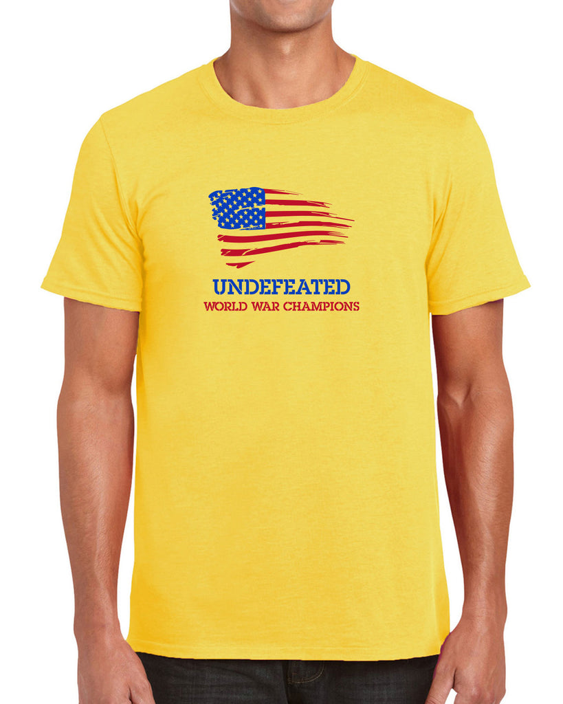 Undefeated World War Champions Mens T-Shirt Army Military Marines Back to Back Navy America USA Vintage Retro
