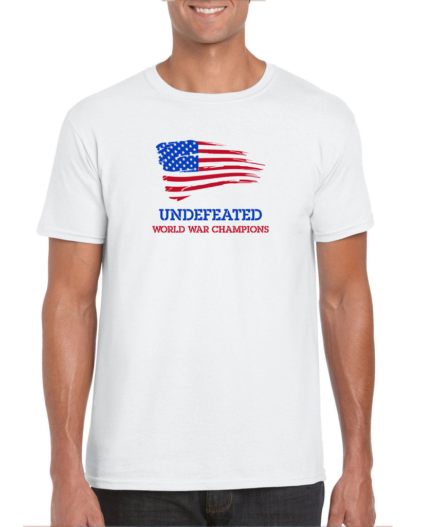 Undefeated World War Champions Mens T-Shirt Army Military Marines Back to Back Navy America USA Vintage Retro