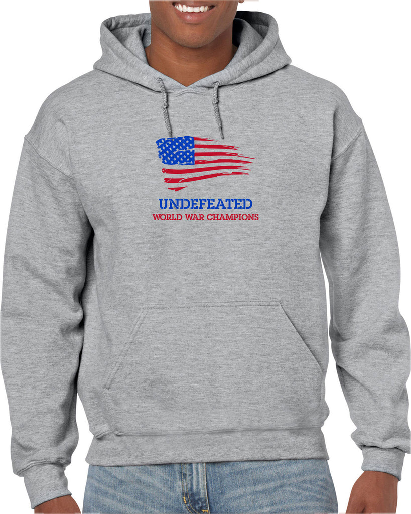 Undefeated World War Champions Hooded Sweatshirt Hoodie Army Military Marines Back to Back Navy America USA Vintage Retro
