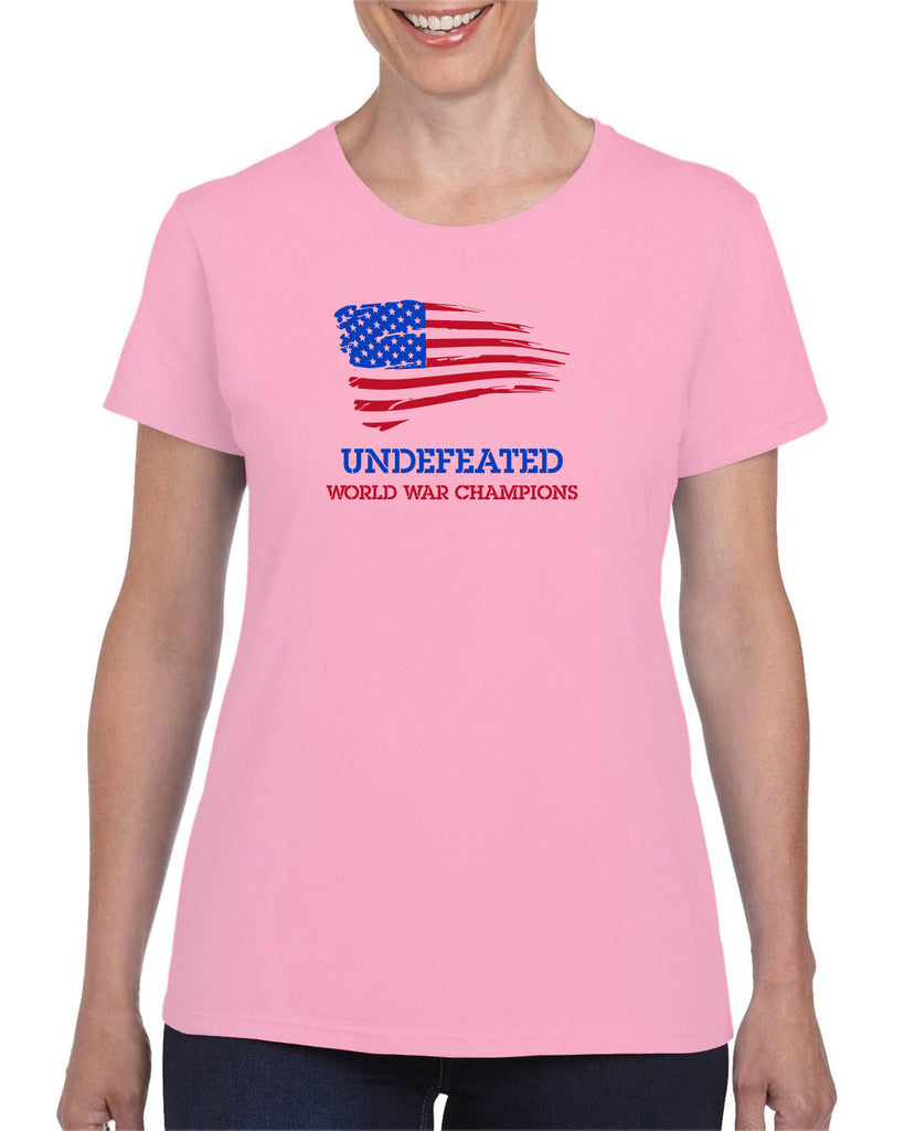 Undefeated World War Champions Womens T-Shirt Army Military Marines Back to Back Navy America USA Vintage Retro