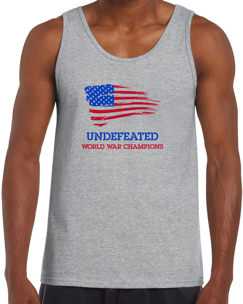 Undefeated World War Champions Tank Top Army Military Marines Back to Back Navy America USA Vintage Retro