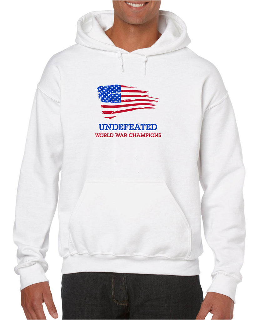 Undefeated World War Champions Hooded Sweatshirt Hoodie Army Military Marines Back to Back Navy America USA Vintage Retro