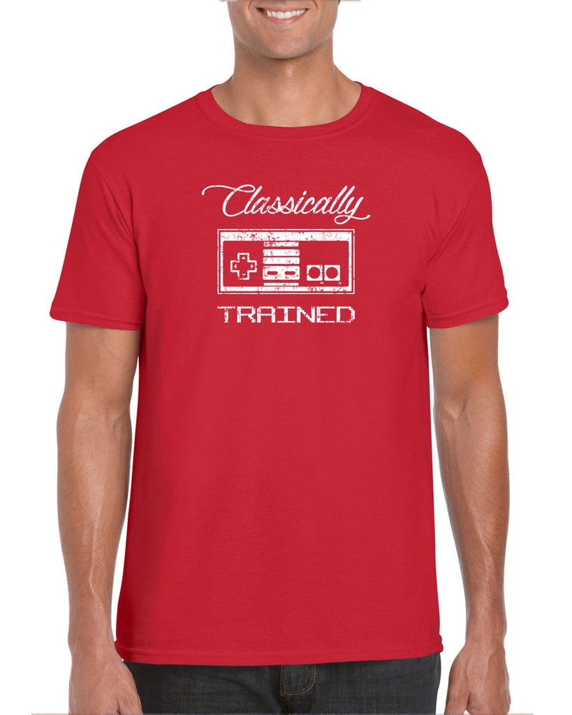 Classically Trained Mens T-Shirt Video Game Controller 80s Nintendo Noob Gamer Vintage Retro