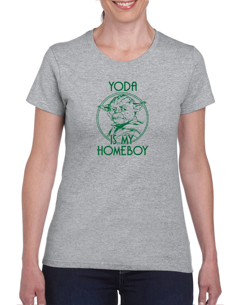 Yoda is my Homeboy Womens T-Shirt Jedi Star Wars Geek Nerd 80s Movie Lightsaber