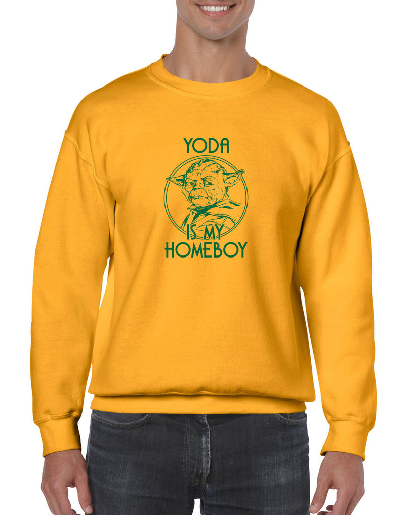 Yoda is my Homeboy Crew Sweatshirt Jedi Star Wars Geek Nerd 80s Movie Lightsaber