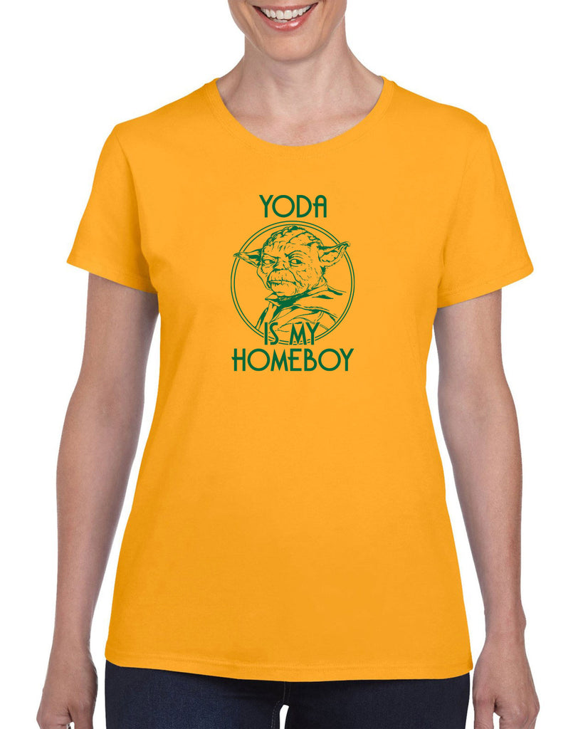 Yoda is my Homeboy Womens T-Shirt Jedi Star Wars Geek Nerd 80s Movie Lightsaber