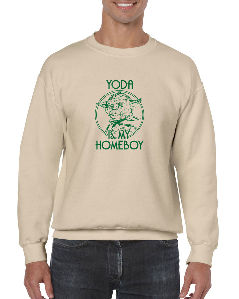Yoda is my Homeboy Crew Sweatshirt Jedi Star Wars Geek Nerd 80s Movie Lightsaber