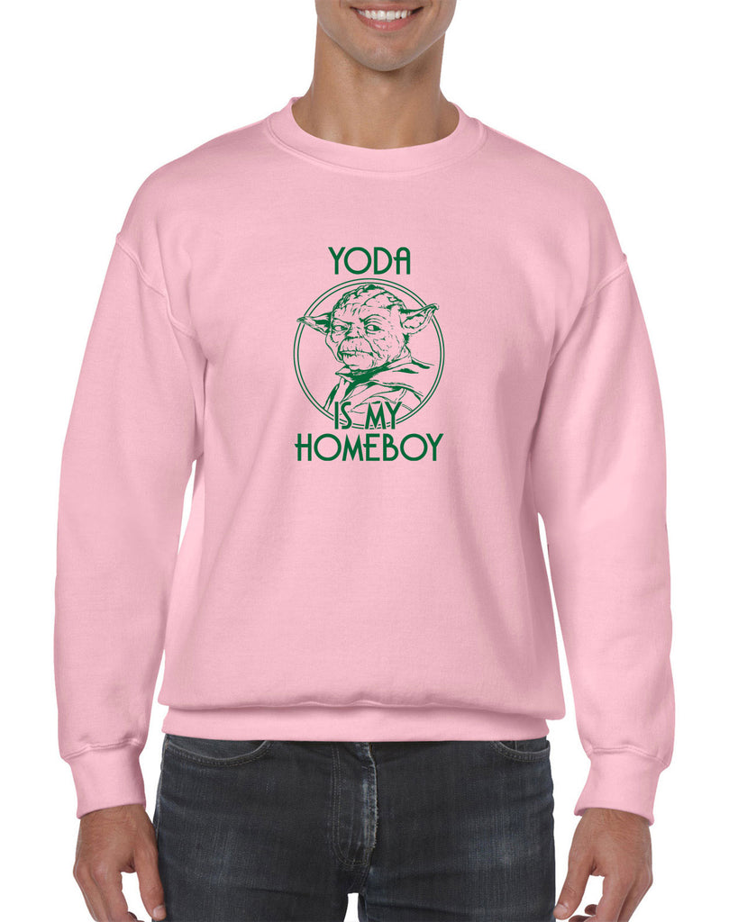Yoda is my Homeboy Crew Sweatshirt Jedi Star Wars Geek Nerd 80s Movie Lightsaber