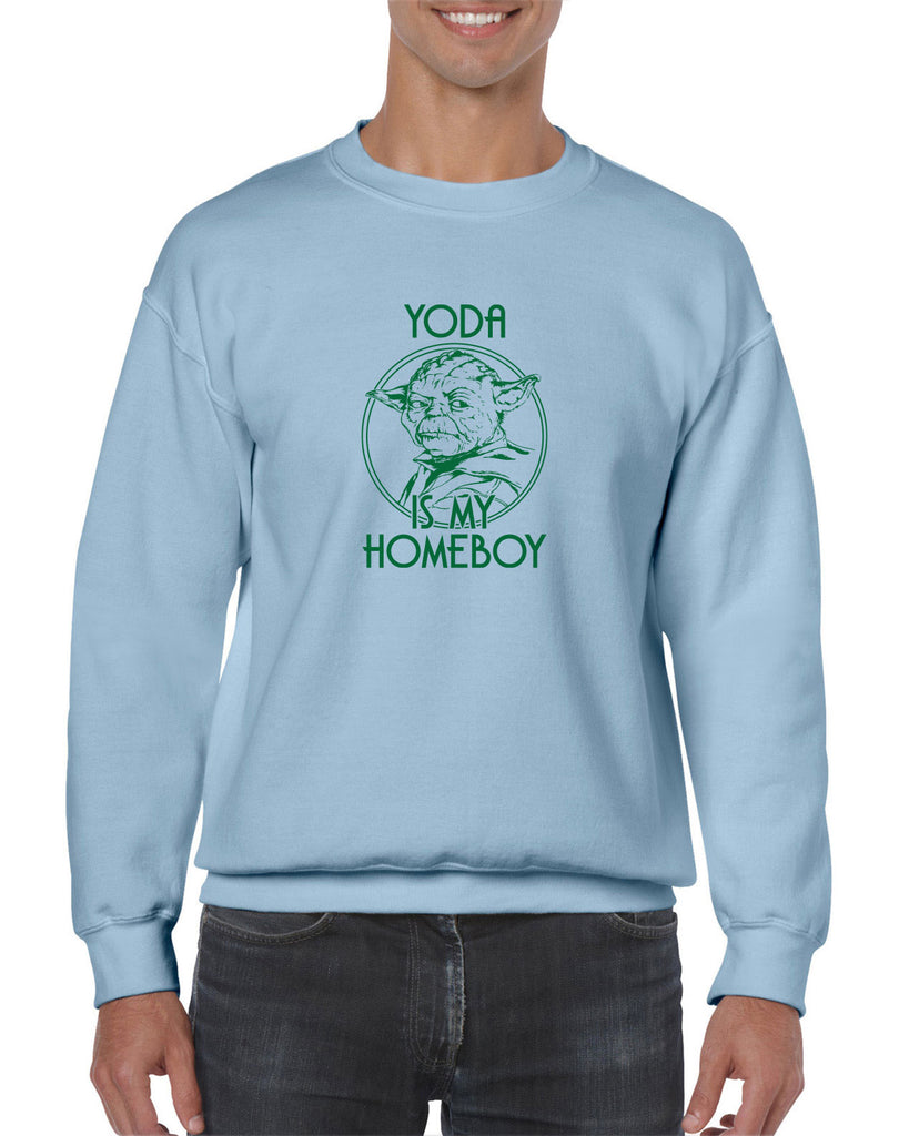 Yoda is my Homeboy Crew Sweatshirt Jedi Star Wars Geek Nerd 80s Movie Lightsaber