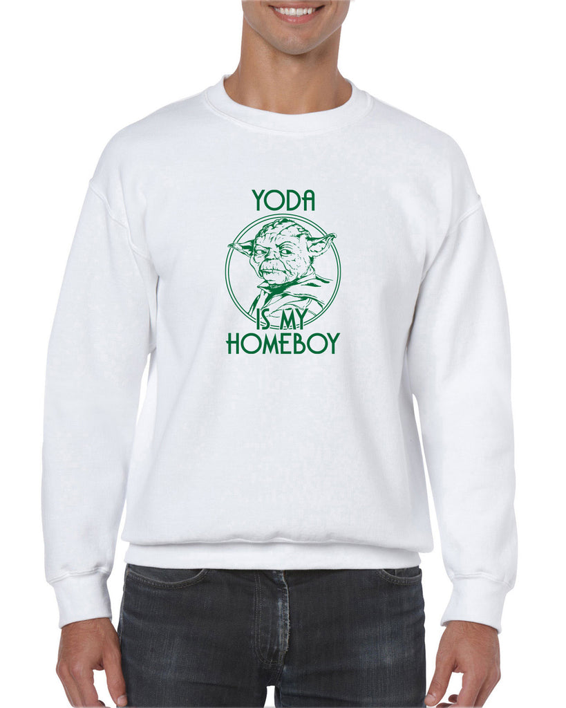 Yoda is my Homeboy Crew Sweatshirt Jedi Star Wars Geek Nerd 80s Movie Lightsaber