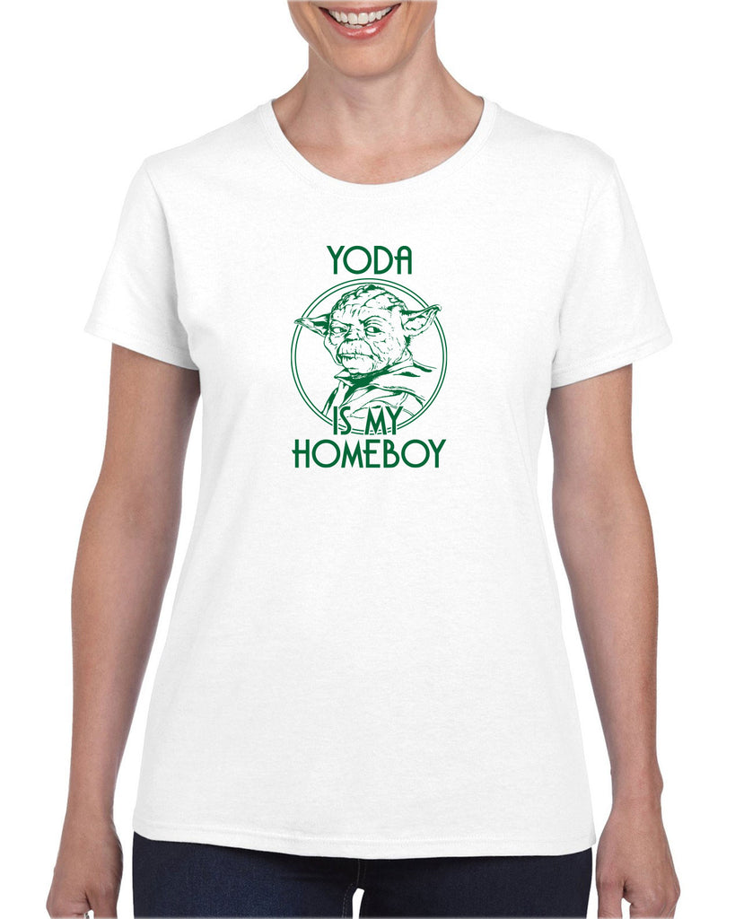 Yoda is my Homeboy Womens T-Shirt Jedi Star Wars Geek Nerd 80s Movie Lightsaber