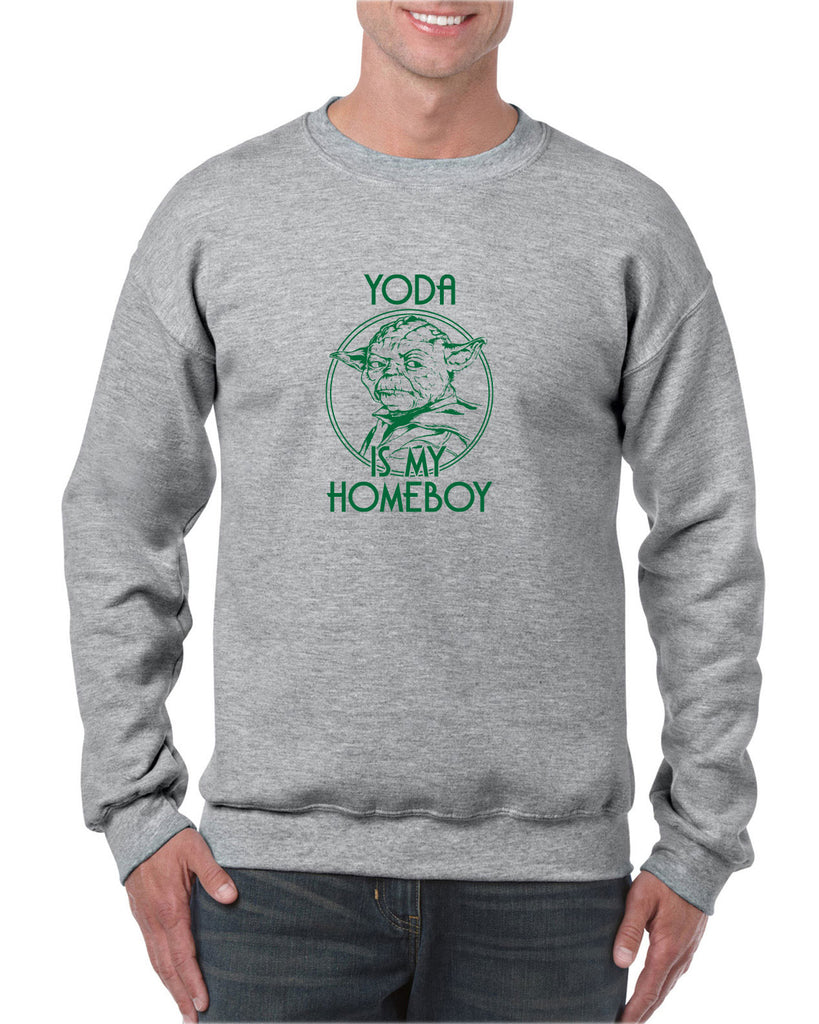 Yoda is my Homeboy Crew Sweatshirt Jedi Star Wars Geek Nerd 80s Movie Lightsaber