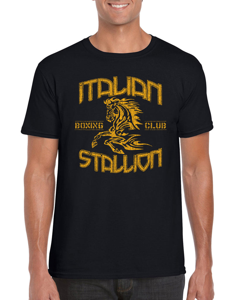 Hot Press Apparel Italian Stallion Boxer Fighter Champion 80s Movie Classic Party Costume Gift Present Stallone Horse Costume Sale Men's Shirt clothing apparel short sleeve Men's T-Shirt