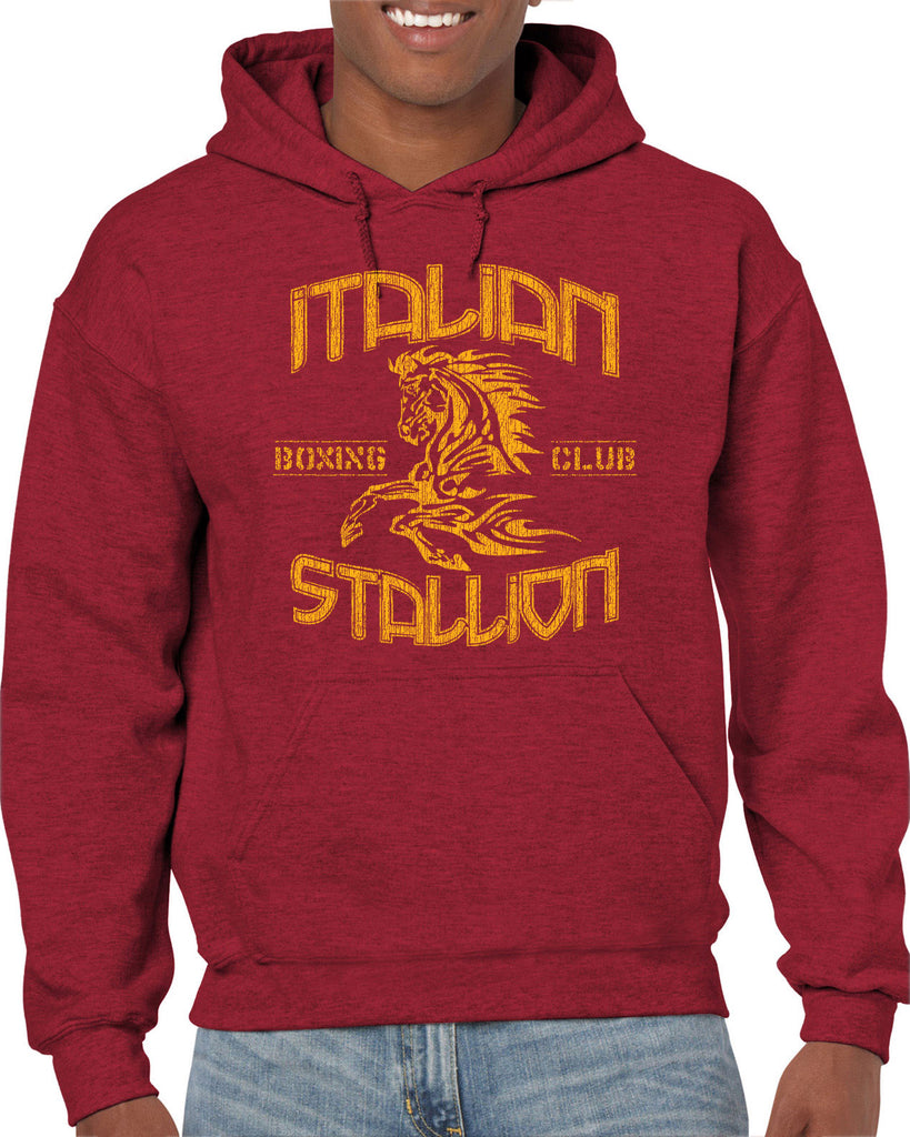 Hot Press Apparel Italian Stallion Hoodie Sweatshirt Clothing Apparel Gift Present Rocky Fighter Boxer Eye of the Tiger Movie Stud Muscles Champion Party Humor Costume Fitness