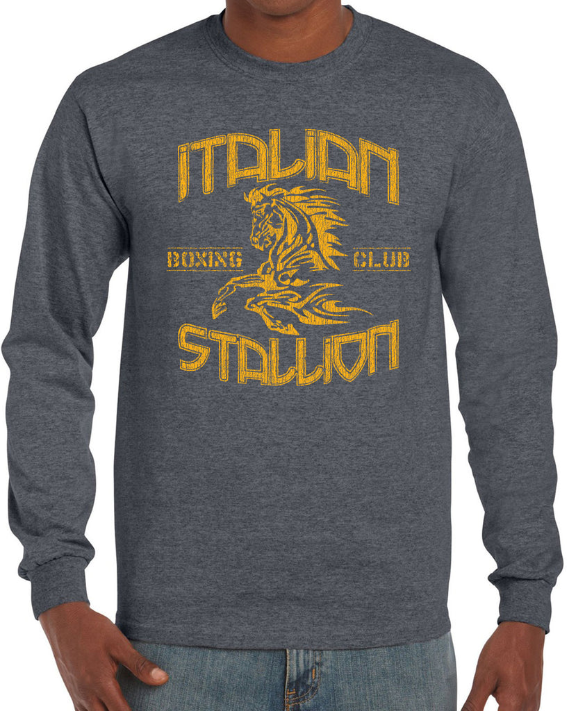 Hot Press Apparel Italian Stallion Rocky Movie Fighter Boxer Men's Long Sleeve Shirt Clothing