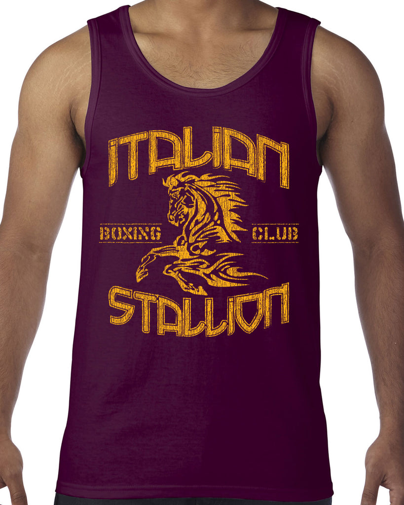 Hot Press Apparel Men's Tank Top Men's Shirt Italian Stallion Rocky Fighter Boxer World Champion USA GOAT Balboa Gift Present Costume Party Humor Funny