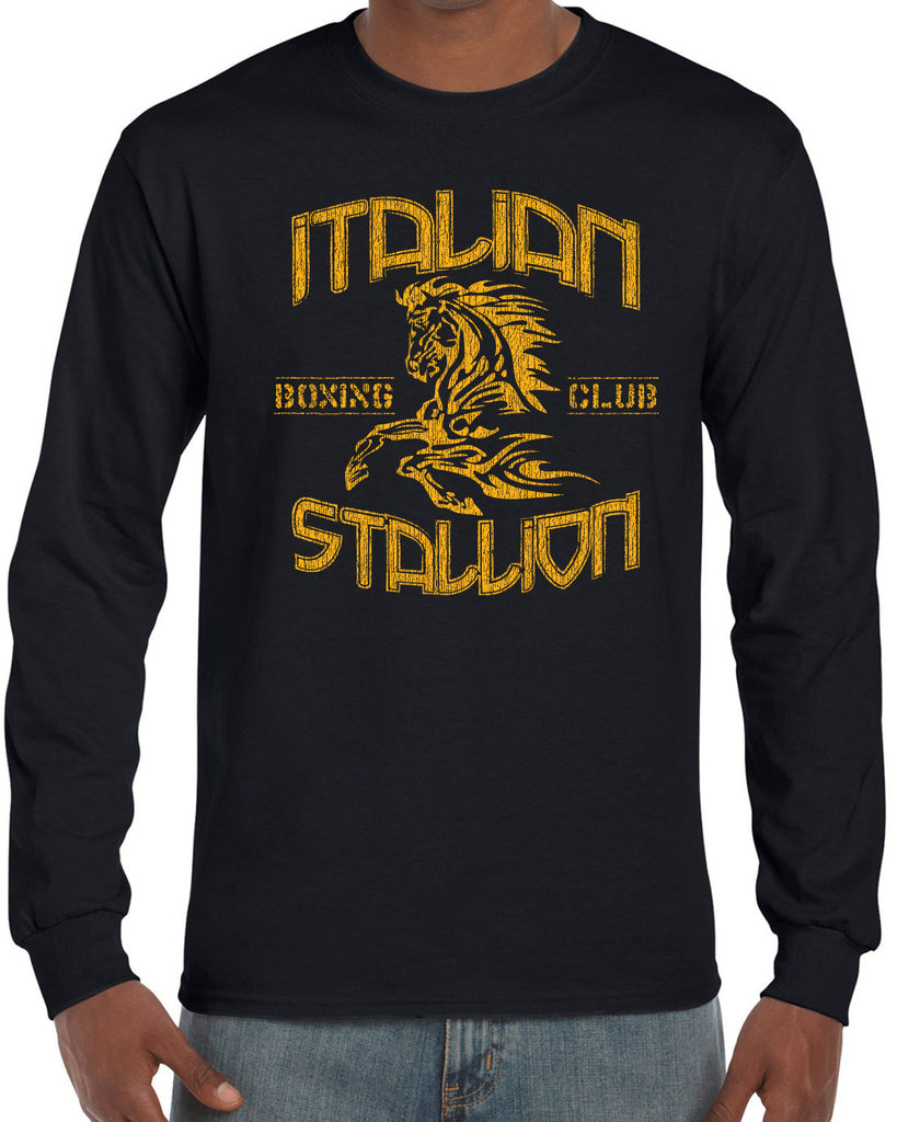 Hot Press Apparel Italian Stallion Rocky Movie Fighter Boxer Men's Long Sleeve Shirt Clothing