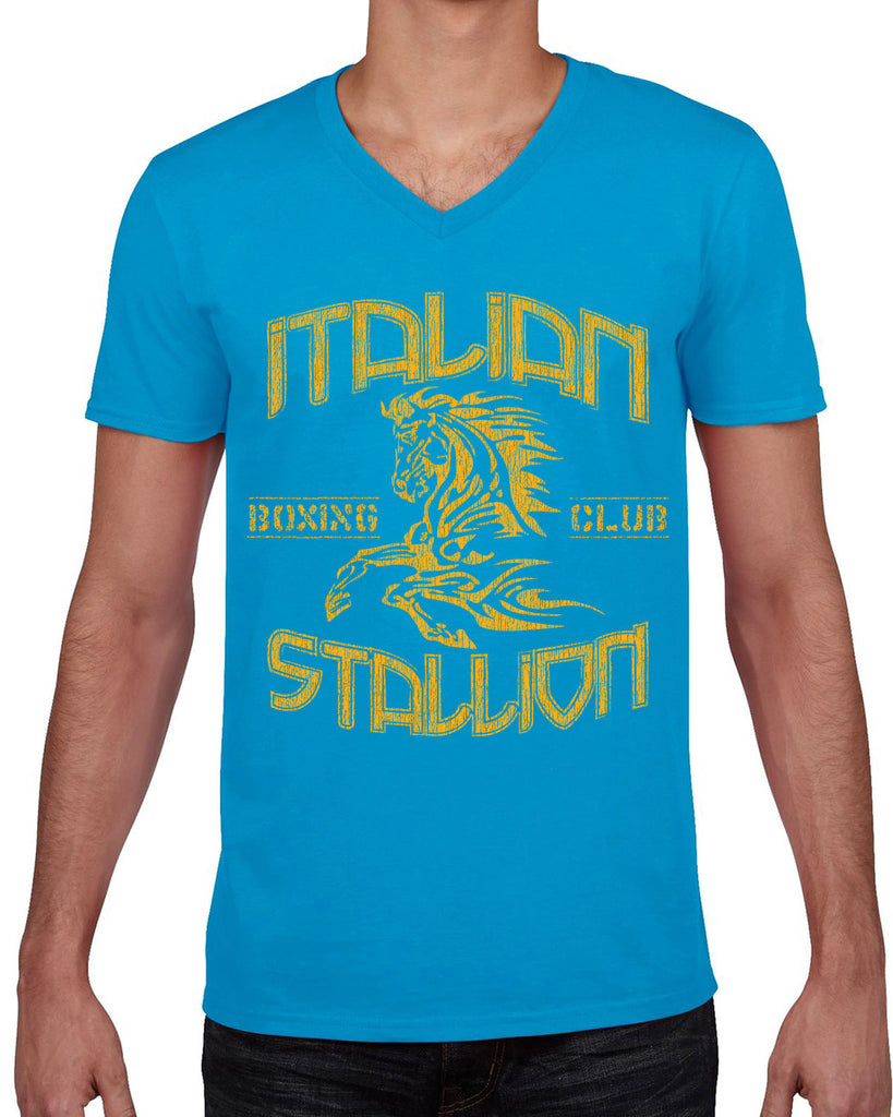 Hot Press Apparel Italian Stallion Fighter Champion Boxer 80s Movie Rocky Gift Present Men's Clothing Men's Shirt Short Sleeve Costume Horse Stud novelty apparel