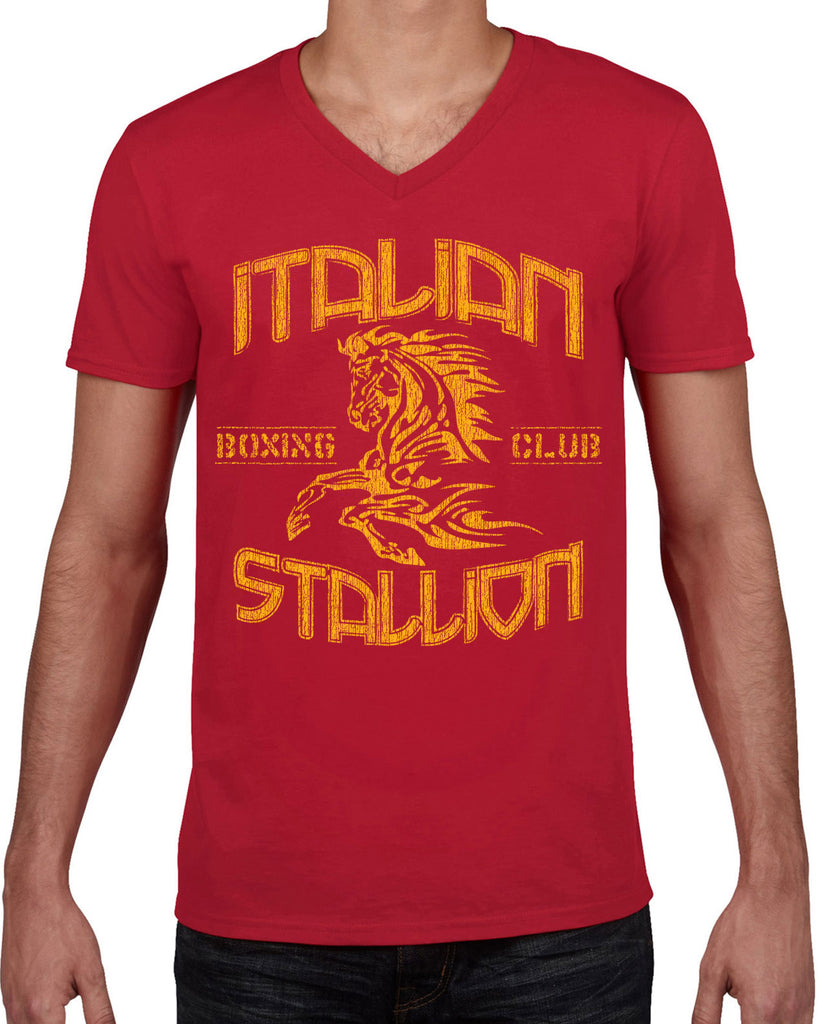 Hot Press Apparel Italian Stallion Fighter Champion Boxer 80s Movie Rocky Gift Present Men's Clothing Men's Shirt Short Sleeve Costume Horse Stud novelty apparel