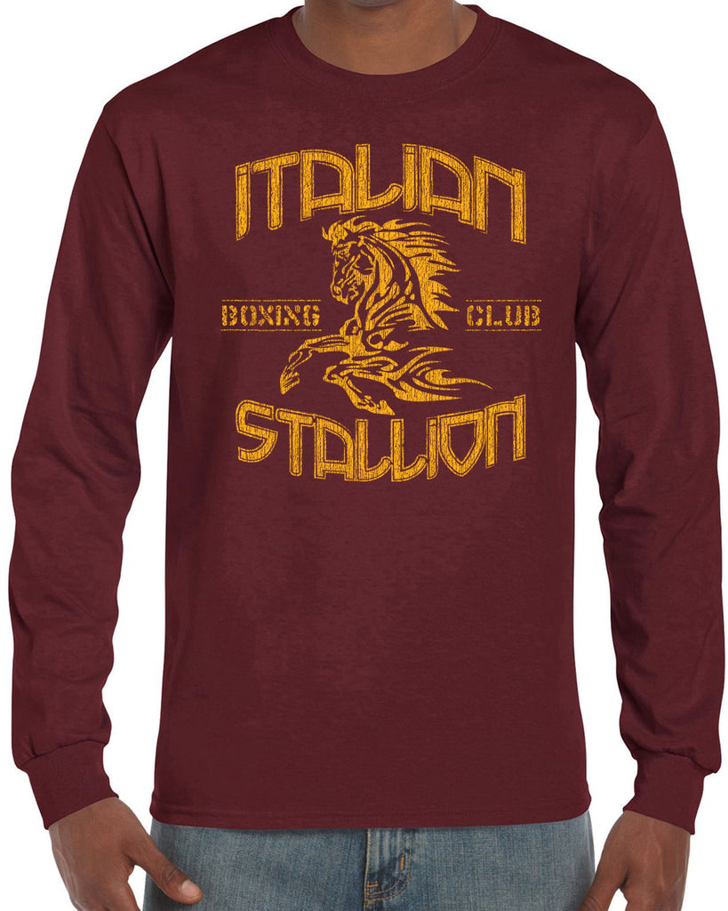 Hot Press Apparel Italian Stallion Rocky Movie Fighter Boxer Men's Long Sleeve Shirt Clothing