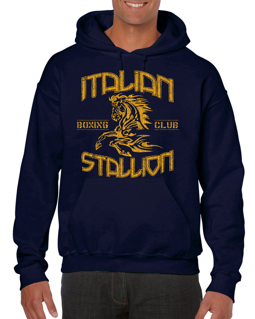 Hot Press Apparel Italian Stallion Hoodie Sweatshirt Clothing Apparel Gift Present Rocky Fighter Boxer Eye of the Tiger Movie Stud Muscles Champion Party Humor Costume Fitness