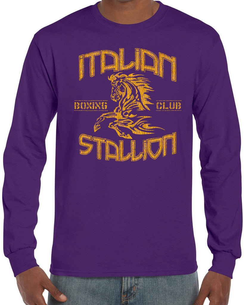 Hot Press Apparel Italian Stallion Rocky Movie Fighter Boxer Men's Long Sleeve Shirt Clothing