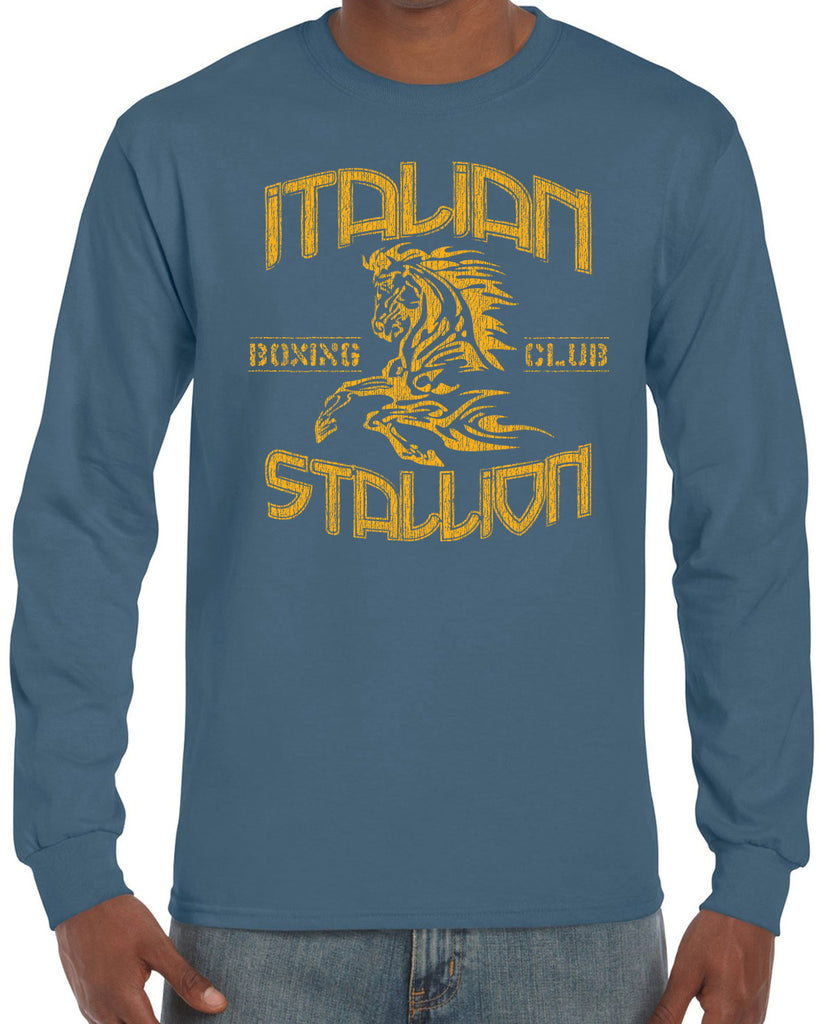 Hot Press Apparel Italian Stallion Rocky Movie Fighter Boxer Men's Long Sleeve Shirt Clothing