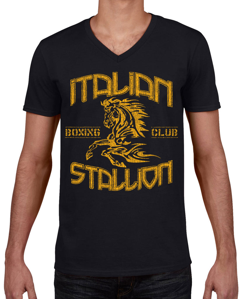 Hot Press Apparel Italian Stallion Fighter Champion Boxer 80s Movie Rocky Gift Present Men's Clothing Men's Shirt Short Sleeve Costume Horse Stud novelty apparel