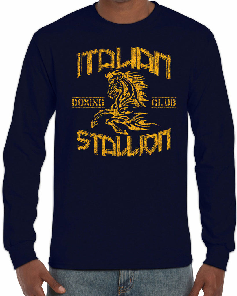 Hot Press Apparel Italian Stallion Rocky Movie Fighter Boxer Men's Long Sleeve Shirt Clothing