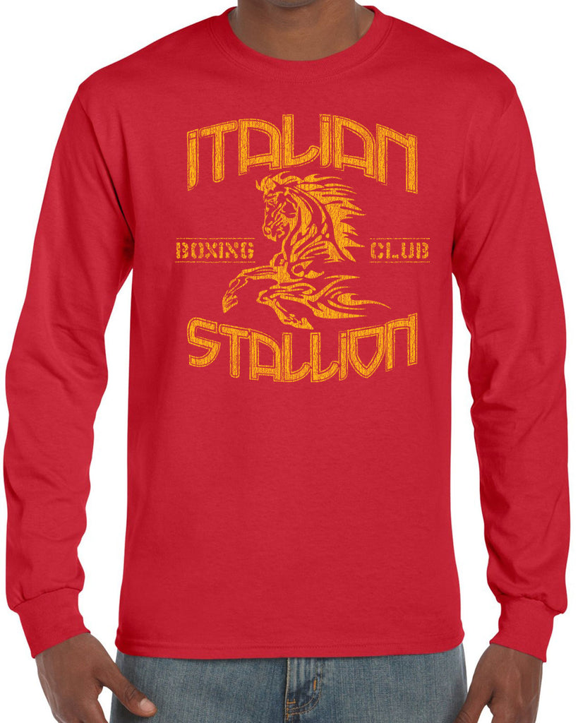 Hot Press Apparel Italian Stallion Rocky Movie Fighter Boxer Men's Long Sleeve Shirt Clothing
