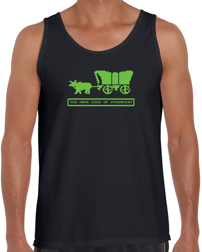 Died of Dysentery Tank Top Funny Video Computer Game Oregon Trail 80s Vintage Retro