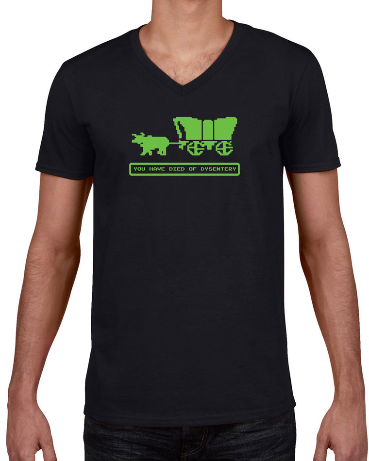 Men's Short Sleeve V-Neck T-Shirt - Died Of Dysentery